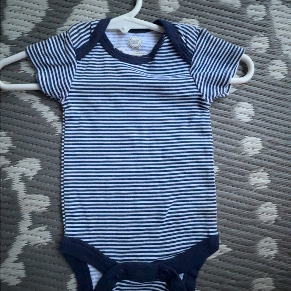 Striped Blue Baby Onesie